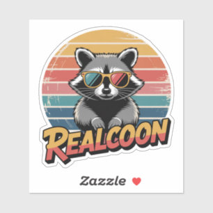 Realcoon Retro Wasbeer Zonnebril Grappige Sticker