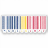Réalisé au Tchad Barcode Drapeau Sticker (Recto)