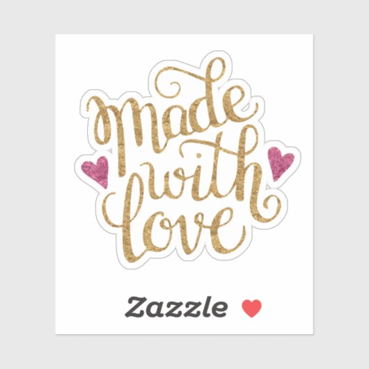 Réalisé Avec Sticker Amour (Feuille)