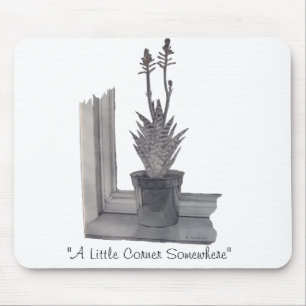 realist nog levenstekening aloe vera pot plant muismat