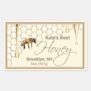 Réaliste Bee Honeycomb étiquette de la goutte de m