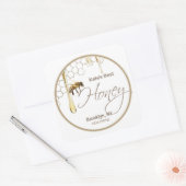 Réaliste Bee Honeycomb Miel étiquette goutte blanc (Enveloppe)