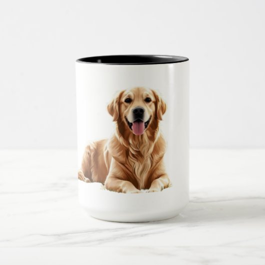 Réaliste Golden Retriever Chien Mug (Centre)
