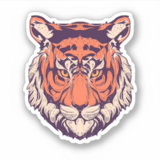 Realiste Tiger-tovenaarsportret met hoog niveau va Sticker