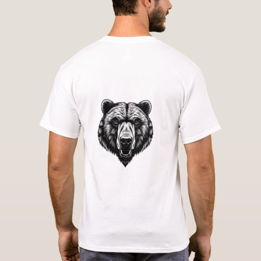 Realistic Beer Head T-shirt - Zwart & Wit (Achterkant)