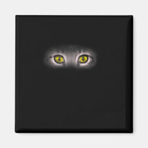 Realistic Cat Eyes Kat Feline Graphic Art Zwart Magneet