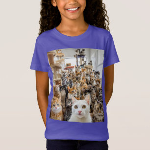 Realistic Cat Selfie Party T-shirt