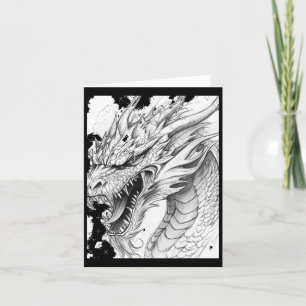 Realistic Dragon Drawing Sticker Kaart