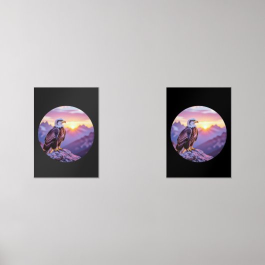 Realistic Eagle on Rock – Majestic Wildlife Scene Muurkunst Sets (Voorkant)