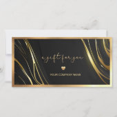 Realistic elegant Black Gold Hair Gift Certificate (Voorkant)