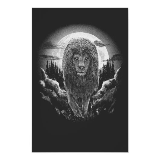 realistic Lion Perfect Poster (Voorkant)