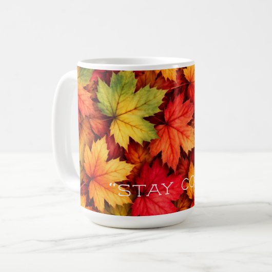 Realistic Maple Leaf Personalized Quote Autumn Mug (Devant gauche)