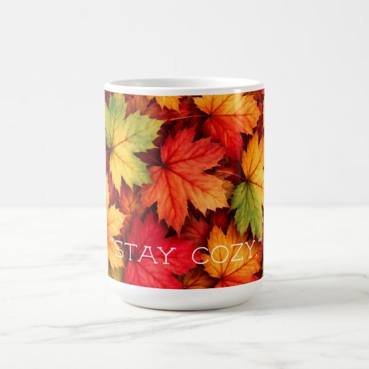 Realistic Maple Leaf Personalized Quote Autumn Mug Koffiemok (Center)