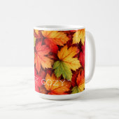 Realistic Maple Leaf Personalized Quote Autumn Mug Koffiemok (Voorkant rechts)