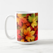 Realistic Maple Leaf Personalized Quote Autumn Mug Koffiemok (Links)