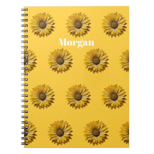 Realistic Minimal Sunflower Pattern Custom Notitieboek (Voorkant)