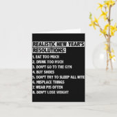 Realistic New Year's Resolutions Sayings Quote Fun Kaart (Gele Bloem)
