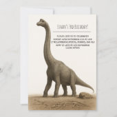 Realistic Sauropod Dinosaur with Fossils Birthday Kaart (Voorkant)