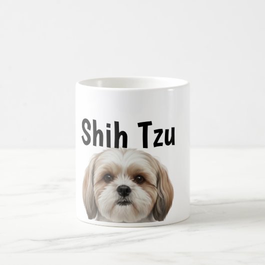 Realistic Shih Tzu Full Wrap 11oz Mug PNG | Custom (Centre)