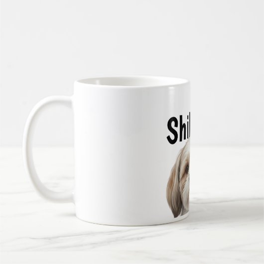 Realistic Shih Tzu Full Wrap 11oz Mug PNG | Custom (Gauche)
