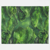 Realistisch & Abstract Green Moss natuurlijk ontwe Fleece Deken (Voorkant (Horizontaal))