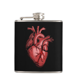 Realistisch Anatomisch Afbeelding van het hart Heupfles