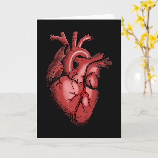 Realistisch Anatomisch Afbeelding van het hart Kaart (Gele Bloem)