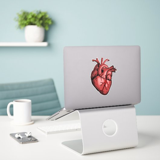 Realistisch Anatomisch Afbeelding van het hart Sticker (Laptop op bureau)