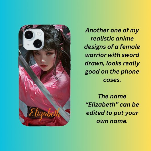 Realistisch anime vrouw krijger Case-Mate iPhone case
