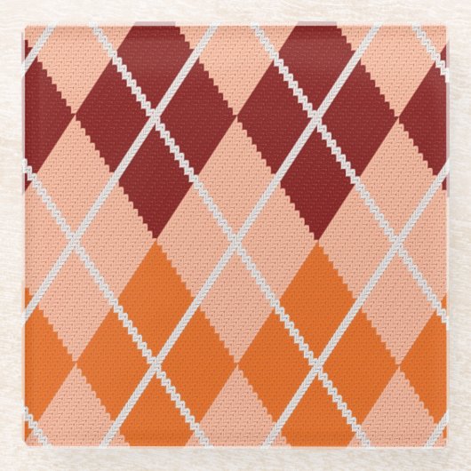 Realistisch Argyle Cloth Glazen Onderzetter (Voorkant)
