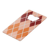 Realistisch Argyle Cloth Kredietkaart Flessenopener (Achterkant Gekanteld)