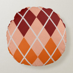 Realistisch Argyle Cloth Rond Kussen