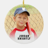 Realistisch Baseball-fotonummer Keramisch Ornament (Achterkant)