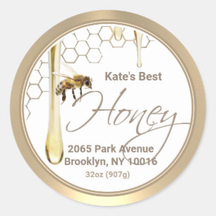 Realistisch Bee Honingraat Honing Drip Gold Label