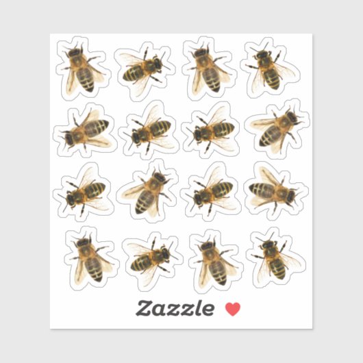 Realistisch bezoek van de imker van Honeybee Sticker (Vel)