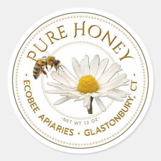 Realistisch bier en Daisy Honey Label White (Voorkant)