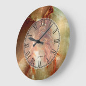 Realistisch Brown Faux Marble Stone Pattern 2 Grote Klok (Hoek)