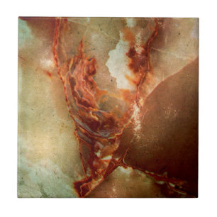 Realistisch Brown Faux Marble Stone Pattern 2 Tegeltje