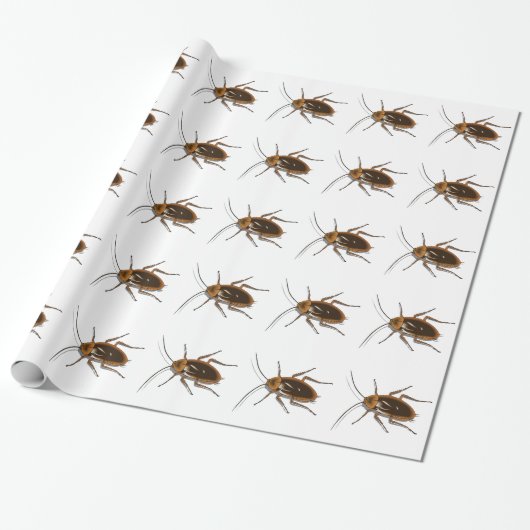 Realistisch-bruin-Cockroach Insect Cadeaupapier (Uitgerold)