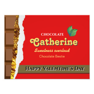 Realistisch bruin en rode Valentijnse chocolade Fu Foto Afdruk