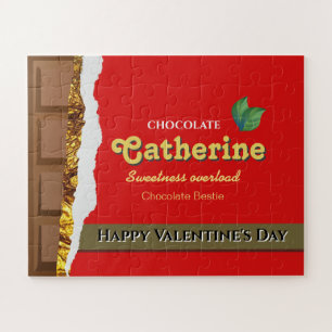 Realistisch bruin en rode Valentijnse chocolade Fu Legpuzzel
