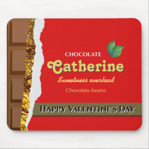 Realistisch bruin en rode Valentijnse chocolade Fu Muismat