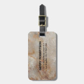 Realistisch bruin faux Marble Stone Pattern Bagagelabel (Voorkant verticaal)