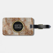 Realistisch bruin faux Marble Stone Pattern Bagagelabel (Achterkant horizontaal)