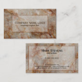 Realistisch bruin faux Marble Stone Pattern Visitekaartje (Voorkant / Achterkant)