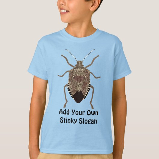 Realistisch bruine Stink Bug Graphic Custom Messag T-shirt (Voorkant)