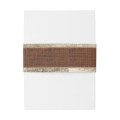 Realistisch Burlap Rustic Gold & Chocolate Brown Uitnodigingen Wikkel (Achterkant Voorbeeld)