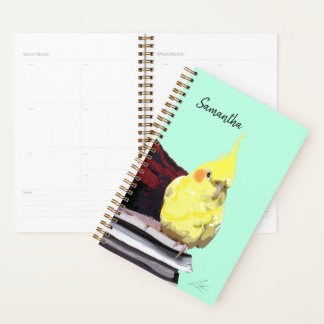 Realistisch Cockatielvarken op boekenschilderingen Planner