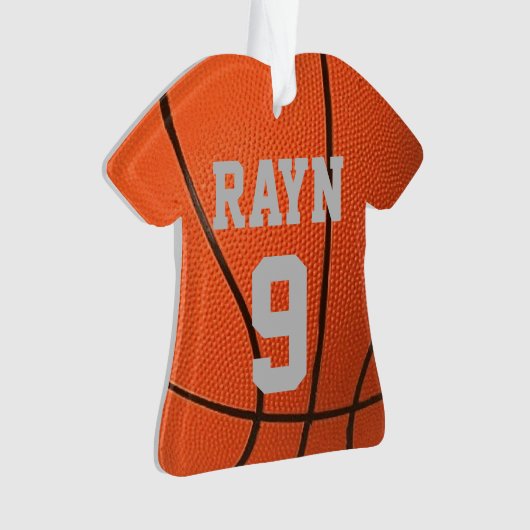 Realistisch coole Basketball - Aangepaste naam en Ornament (voorkant)