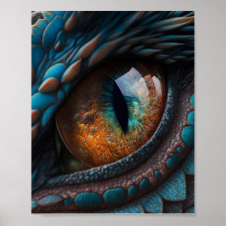 Realistisch Dragon Eye Poster